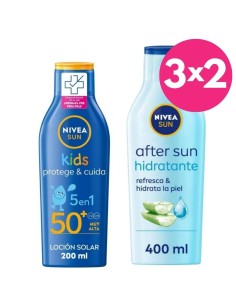 Pack Nivea Sun SPF50+ 200ml + After Sun hidratante 400ml protección y cuidado solar