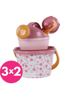Cubo de playa 5 piezas flores +24m Little dutch