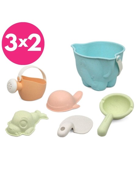 Set cubo playa +18M 16x12cm 6 piezas | Kiokids - Nappy.es