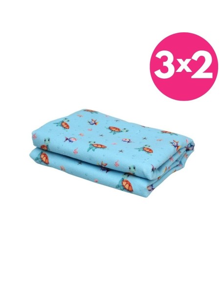 Toalla playa de microfibras color azul Kiokids