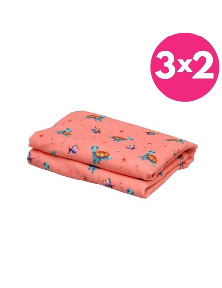 Toalla playa de microfibras color rosa Kiokids