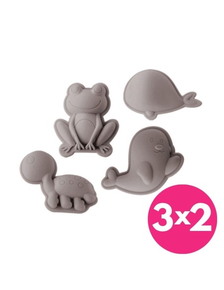 Moldes silicona animales grises | Scrunch - Nappy.es