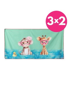 Oferta Toalla red de playa de microfibra jirafa-mono 150X75cm. Kiokids