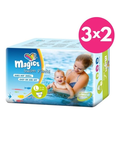 Pañales Bañador Talla L 10uds – Magics Swim Pants (desde 14 kg)