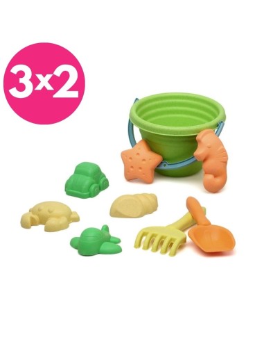 Oferta cubo de playa con 8 piezas Kiokids en nappy.es