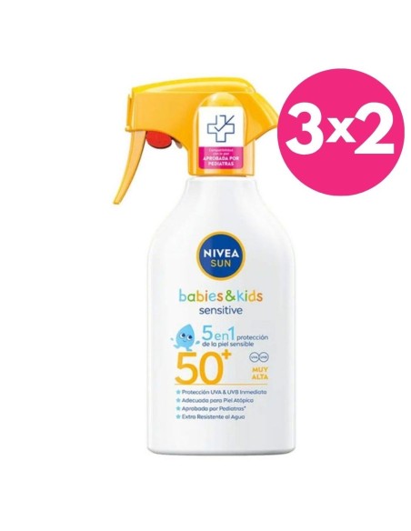 NIVEA SUN Kids Sensitive 5 en 1 Spray Solar FPS50+ 250 ml