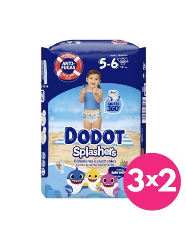 Dodot Splashers Talla 5-6 10 uds (14+ kg) – Pañal de Agua Desechable