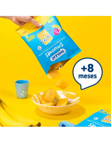 Smilotes Plátano y Vainilla ECO 25 g Smileat | Snack Ecológico Infantil +8 Meses