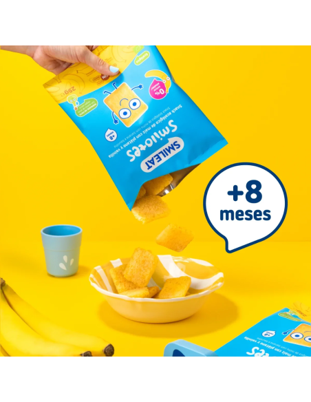Smilotes Plátano y Vainilla ECO 25 g Smileat | Snack Ecológico Infantil +8 Meses