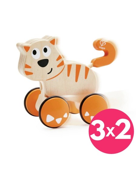 compra Gatito de madera "presiona y avanza" | Hape - Nappy.es