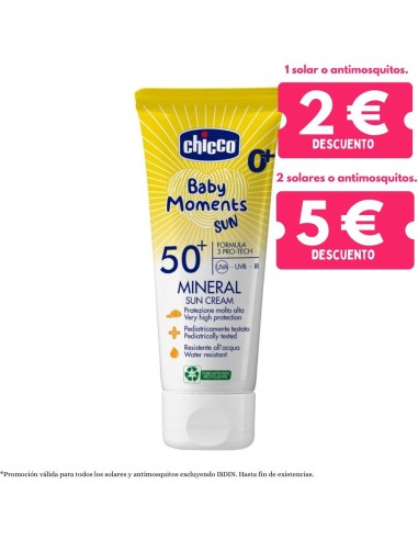 Crema Solar Mineral Chicco SPF50+ Bebé 75ml – Protección Alta
