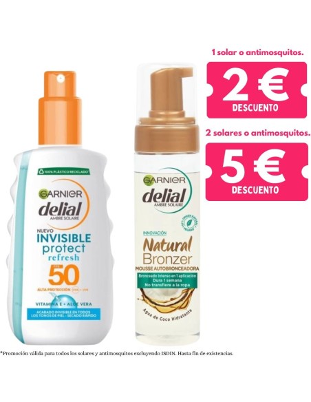 Pack Solar + Autobronceador Garnier Delial SPF50 – Protección y Bronceado