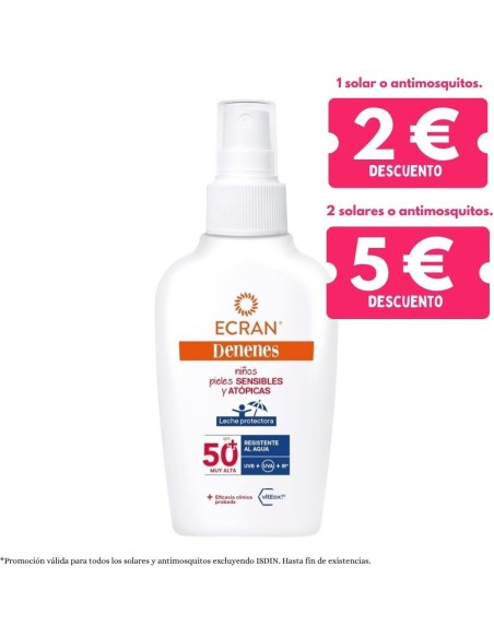 Oferta Leche Protectora Solar  SPF50+. 100ml Ecran Denenes