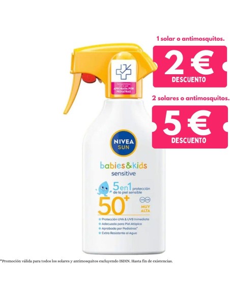 NIVEA SUN Kids Sensitive 5 en 1 Spray Solar FPS50+ 250 ml