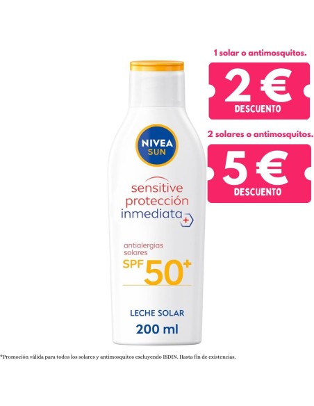 Leche Solar Sensitive SPF50 200ml – NIVEA SUN Protección antialérgicas