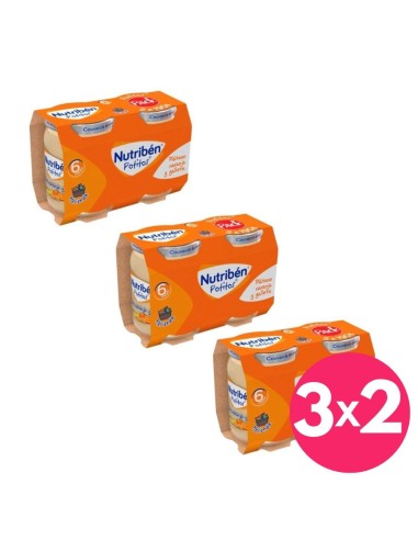 Oferta Pack 6 uds. potito plátano, naranja y galleta tarrito 190g. +6M