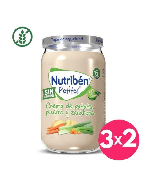 Potito Crema de Patatas, Puerro y Zanahoria | Nutribén - Nappy.es