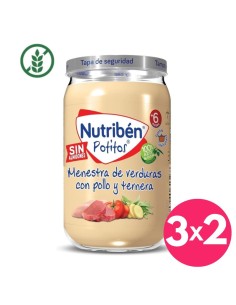 Potito Menestra de Verduras, Pollo y Ternera | Nutribén - Nappy.es