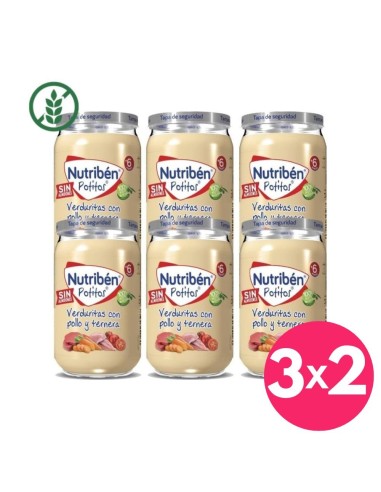 Potito Verduritas con Pollo y Ternera | Nutribén - Nappy.es