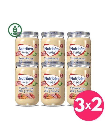 Potito Verduritas con Pollo y Ternera | Nutribén - Nappy.es
