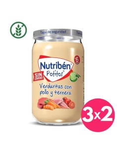 Potito Verduritas con Pollo y Ternera | Nutribén - Nappy.es