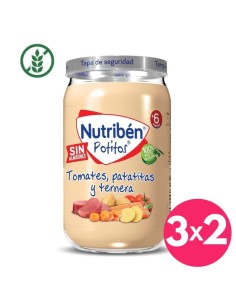 Potito Tomate, Patata y Ternera Tarrito 235g +6M Nutribén