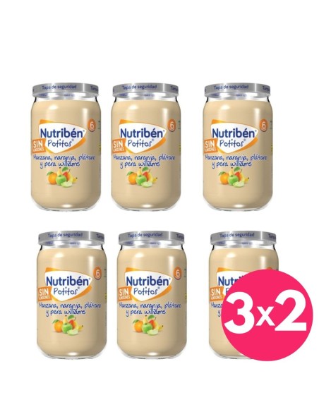 Oferta 6 potitos frutas variadasNutribén