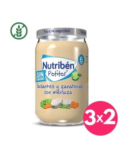 Potito Suprema Merluza, Guisantes y Zanahoria Tarrito 235g +6M Nutribén