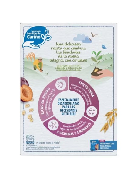 Papilla de avena integral con ciruela 250gr 6M+ | Nestlé - Nappy.es
