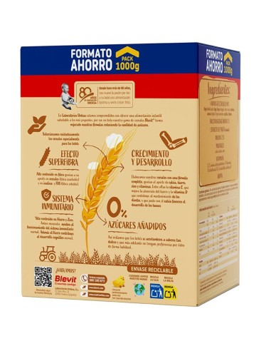 Blevit Superfibra 8 Cereales 1000 g | Papilla bebé 5M+