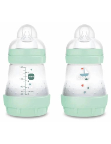 Biberón Easy Start Anti-Colic 160ml BRILLANTE Azul - Biberón Anticólico para Bebés