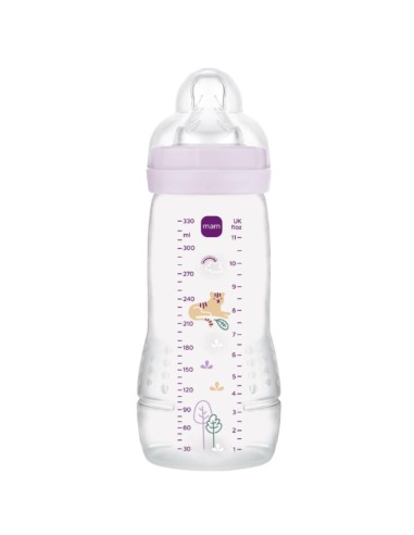 Biberón Easy Active rosa (330ml) | Mam Baby - Nappy.es