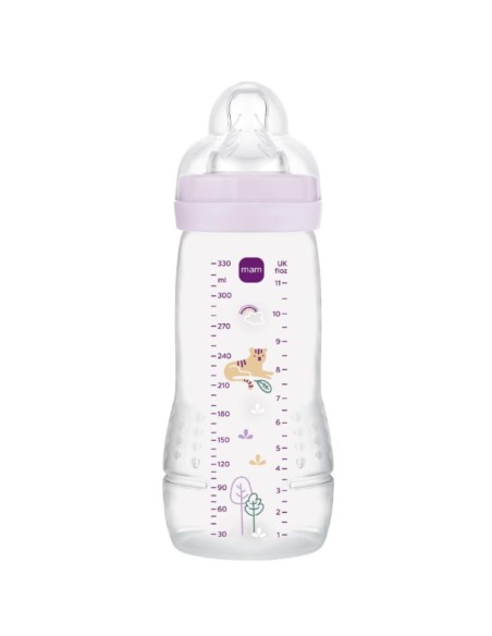Biberón Easy Active rosa (330ml) | Mam Baby - Nappy.es