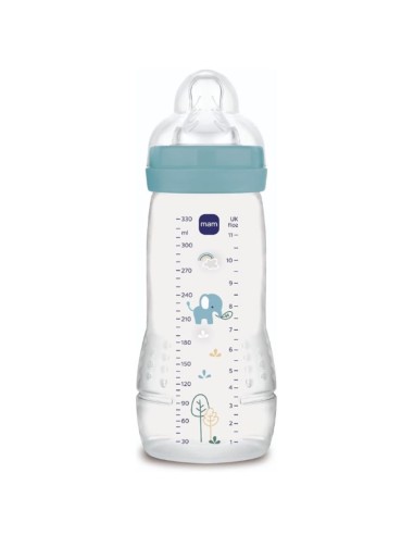 Biberón Easy Active azul (330ml) | Mam Baby - Nappy.es