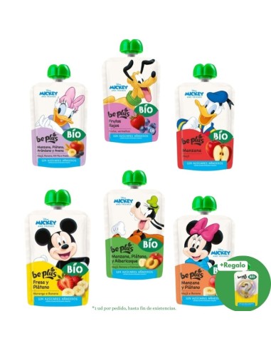 Pack 5 pouch BIO Disney Be Plus 100g frutas ecológicas para bebé surtido