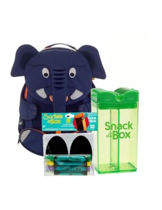 Pack mochila elefante o burro 3-5 años + Snack In The Box 350 ml + Regalo Scribble On The Box - Nappy.es