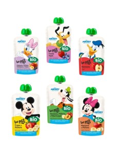 Pack 5 pouch BIO Disney Be Plus 100g frutas ecológicas para bebé surtido