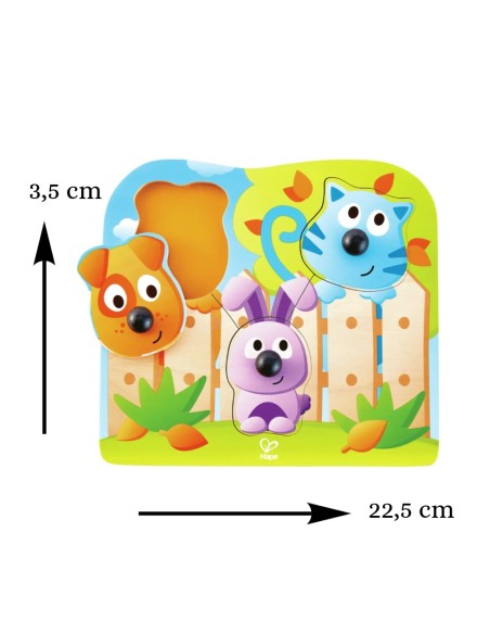 Puzle de Animalitos Hape +12M | Puzle Educativo de Madera para Bebés