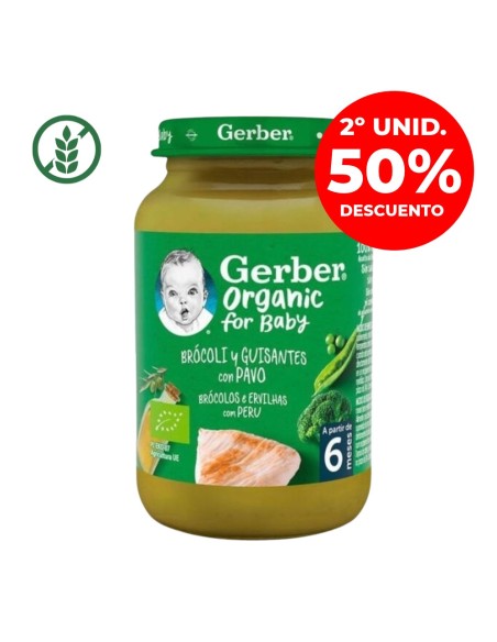 Potito brócoli y guisantes con pavo 190gr 6M+ | Gerber - Nappy.es