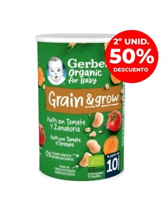Puff snack orgánico de cereales con tomate 35gr Gerber