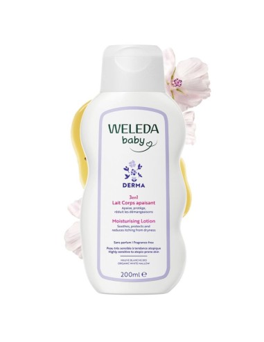 Baby Derma Loción Hidratante Malva Blanca 200ml Weleda | Nappy.es