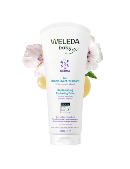 Baby Derma Bálsamo de Baño Malva Blanca 200ml Weleda | Nappy.es