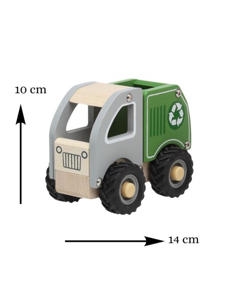 vehículo de Madera Reciclaje con Ruedas de Goma +18M Kiokids | Nappy.es