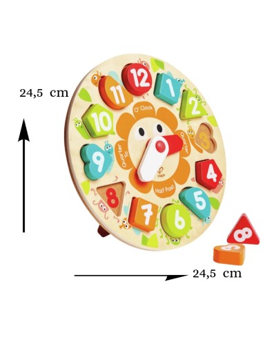 Puzzle de reloj madera 3A+ | Hape - Nappy.es