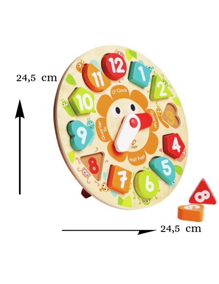 Puzzle de reloj madera 3A+ | Hape - Nappy.es