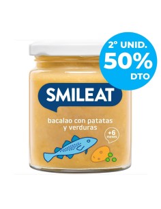 Tarrito bacalao con verduras 230 gr 6M+ Smileat