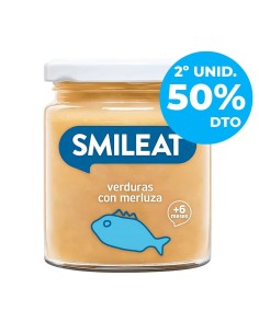Tarrito verduras con merluza ecológico 230g. +6M Smileat