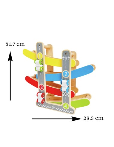 Circuito Coches de Carreras de Madera +18M Hape | Nappy.es