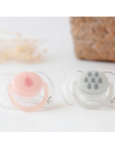 Set 2 Chupetes Ortodónticos Rosa y Gris | Kiokids - Nappy.es 2