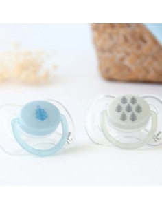 Set 2 Chupetes Ortodónticos Azul y Gris | Kiokids - Nappy.es 2